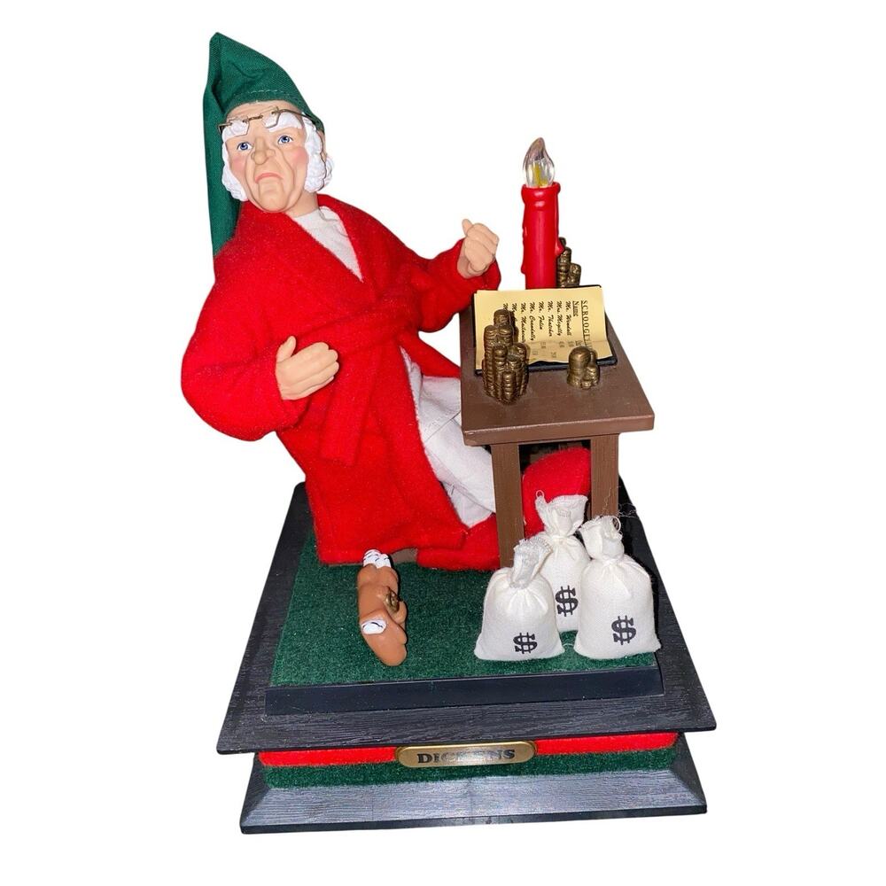 VTG Holiday Creations Holiday‎ Scene Dickens Scrooge Music Christmas Miser 10.5”